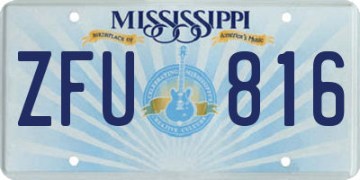 MS license plate ZFU816
