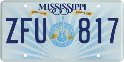MS license plate ZFU817