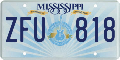 MS license plate ZFU818