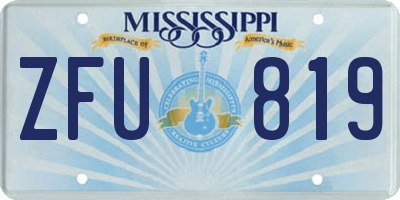 MS license plate ZFU819