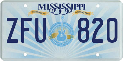 MS license plate ZFU820