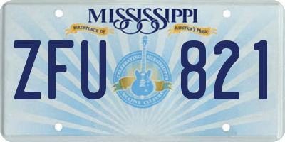 MS license plate ZFU821