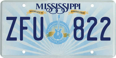 MS license plate ZFU822