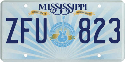MS license plate ZFU823