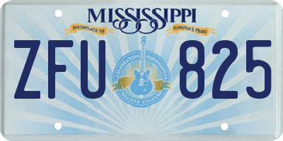 MS license plate ZFU825