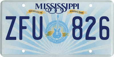 MS license plate ZFU826