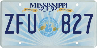 MS license plate ZFU827