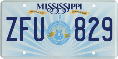 MS license plate ZFU829