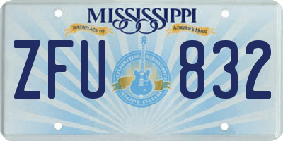 MS license plate ZFU832