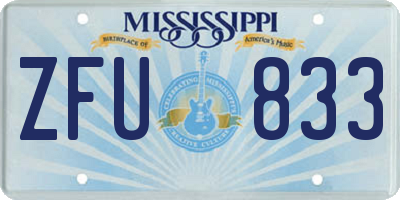 MS license plate ZFU833