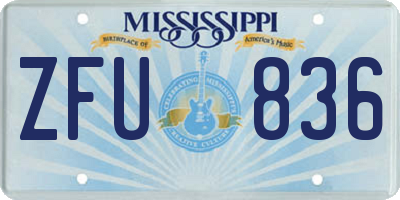 MS license plate ZFU836