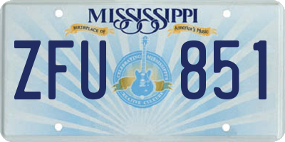 MS license plate ZFU851