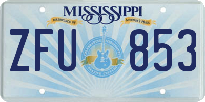 MS license plate ZFU853
