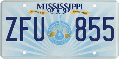 MS license plate ZFU855