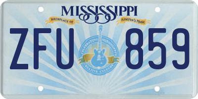 MS license plate ZFU859