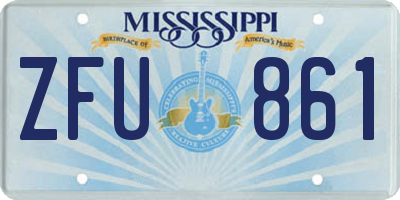 MS license plate ZFU861