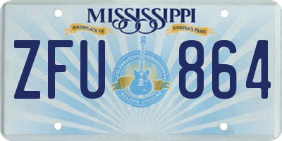 MS license plate ZFU864
