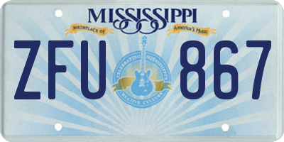 MS license plate ZFU867