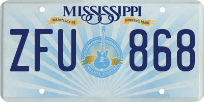MS license plate ZFU868
