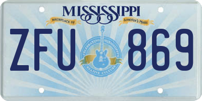 MS license plate ZFU869