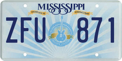 MS license plate ZFU871