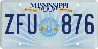 MS license plate ZFU876