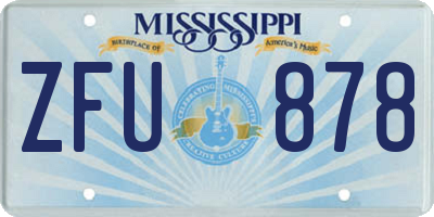 MS license plate ZFU878