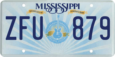MS license plate ZFU879