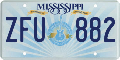MS license plate ZFU882