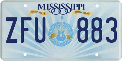 MS license plate ZFU883