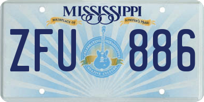 MS license plate ZFU886