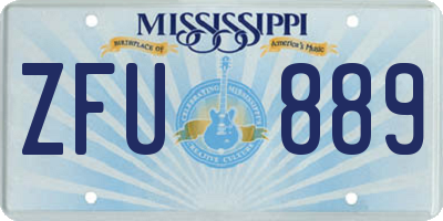 MS license plate ZFU889
