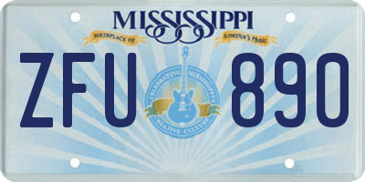 MS license plate ZFU890