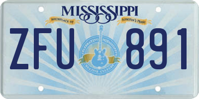 MS license plate ZFU891