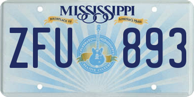 MS license plate ZFU893