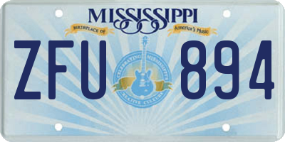 MS license plate ZFU894