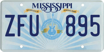 MS license plate ZFU895