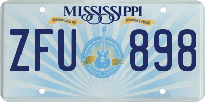 MS license plate ZFU898