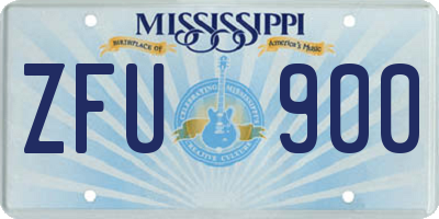 MS license plate ZFU900
