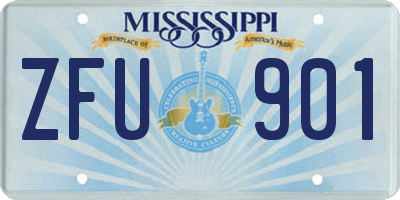 MS license plate ZFU901
