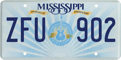 MS license plate ZFU902