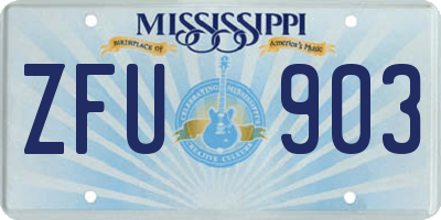 MS license plate ZFU903