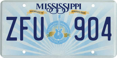 MS license plate ZFU904