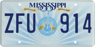 MS license plate ZFU914