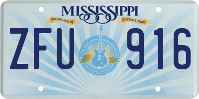 MS license plate ZFU916