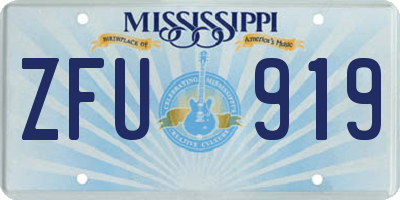 MS license plate ZFU919