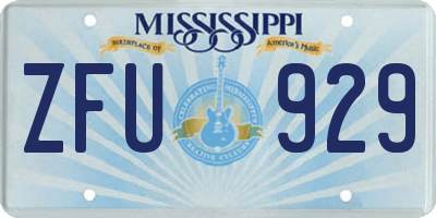 MS license plate ZFU929