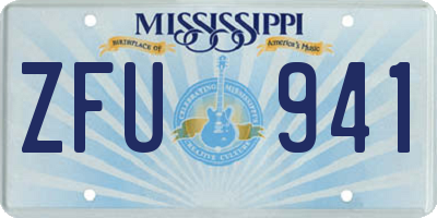 MS license plate ZFU941