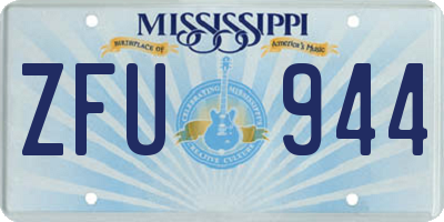 MS license plate ZFU944