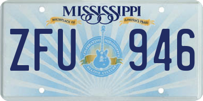 MS license plate ZFU946